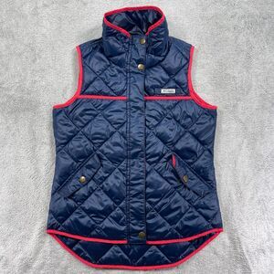 Columbia PFG Harborside Diamond Quilted Vest Womens XS Blue Insulated Full Zip